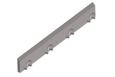 Barra appendiabiti inox con ganci