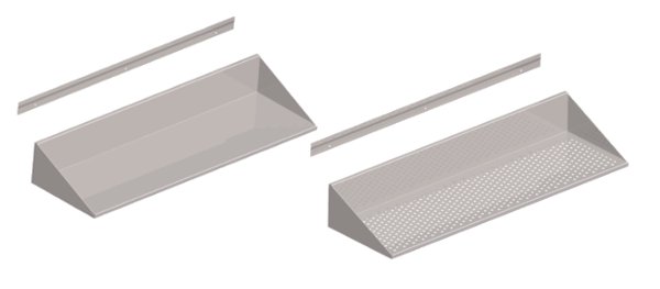 Mensole a parete acciaio inox lisce e forate