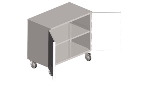 Modulo di servizio armadiato con ante a battente