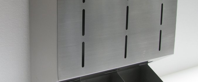 dispenser murale 3 scomparti con coperchio inox