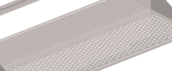 Perforated wall shelf