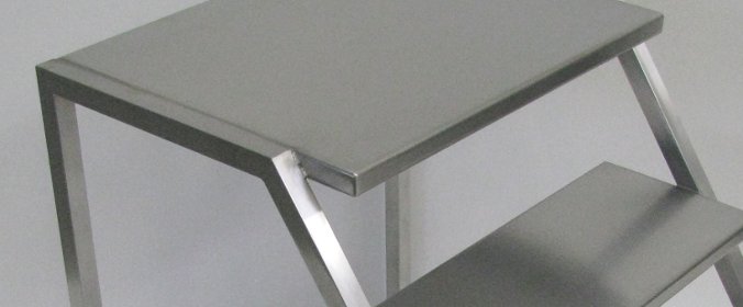 Scaletta inox con 1 gradino e piattaforma accesso un lato