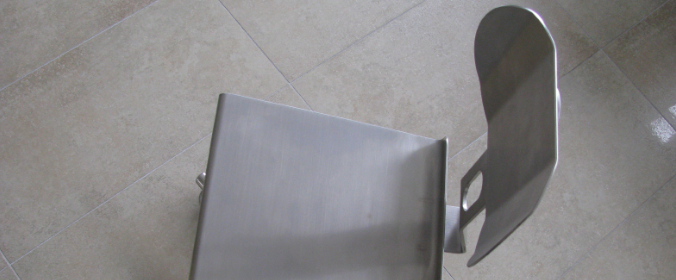 sedia inox autoclavabile con schienale