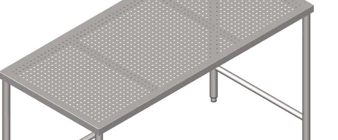 Tavolo acciaio inox piano forato per flusso laminare