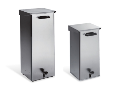 Stainless steel square dustbins with foot opening or manual opening